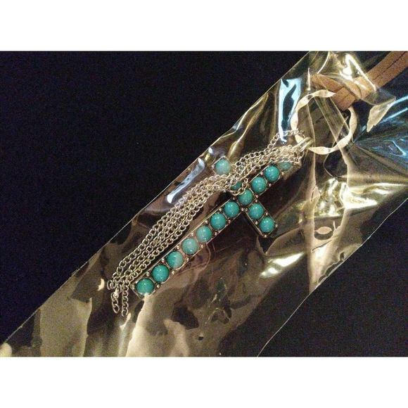 Mia Inspirations Turquoise Cross Boho Jewelry Set - Picture 2 of 6